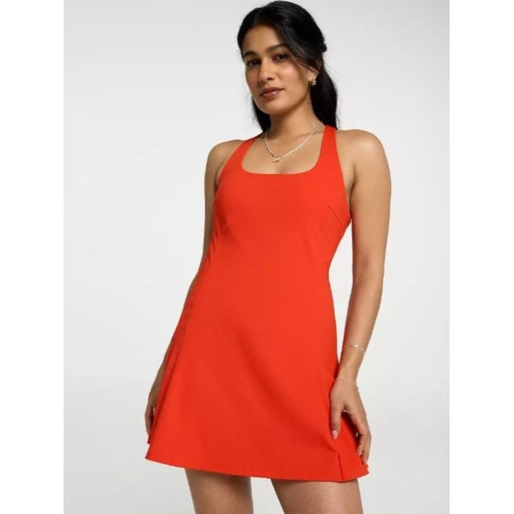 NWT CALIA Women's Pleated Exercise Dress in Fresh Red Size XL